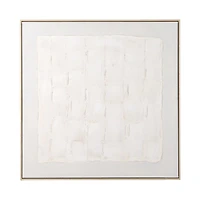 White Stucco Checker Framed Canvas Art Print