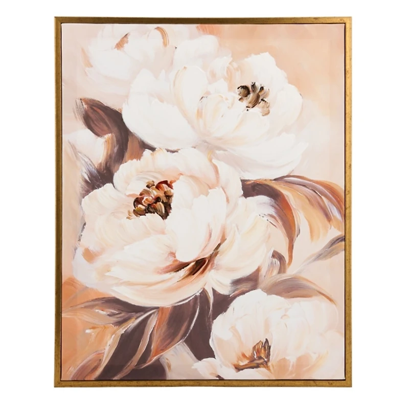 Blush Antique Florals Framed Canvas Art Print