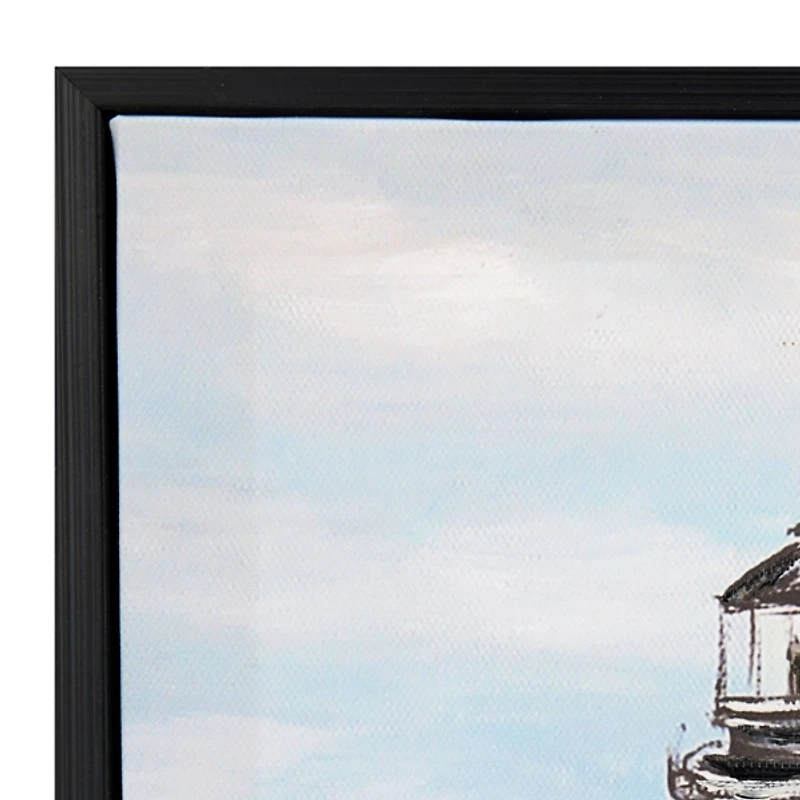 Coastal Lighthouse Framed Canvas Art Print