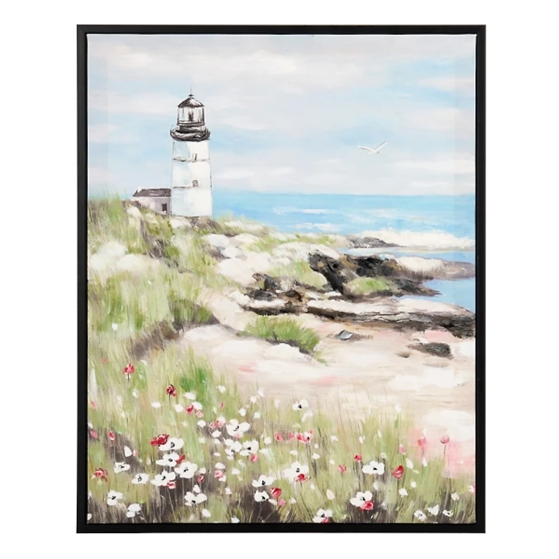 Coastal Lighthouse Framed Canvas Art Print