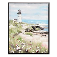 Coastal Lighthouse Framed Canvas Art Print