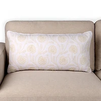 Crewel Floral Lumbar Pillow