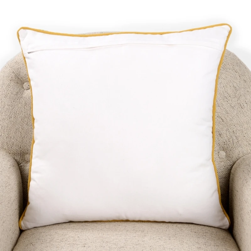 Blue Crewel Floral Quatrefoil Pillow