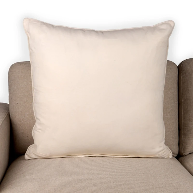 Cream Embroidered Floral Pillow