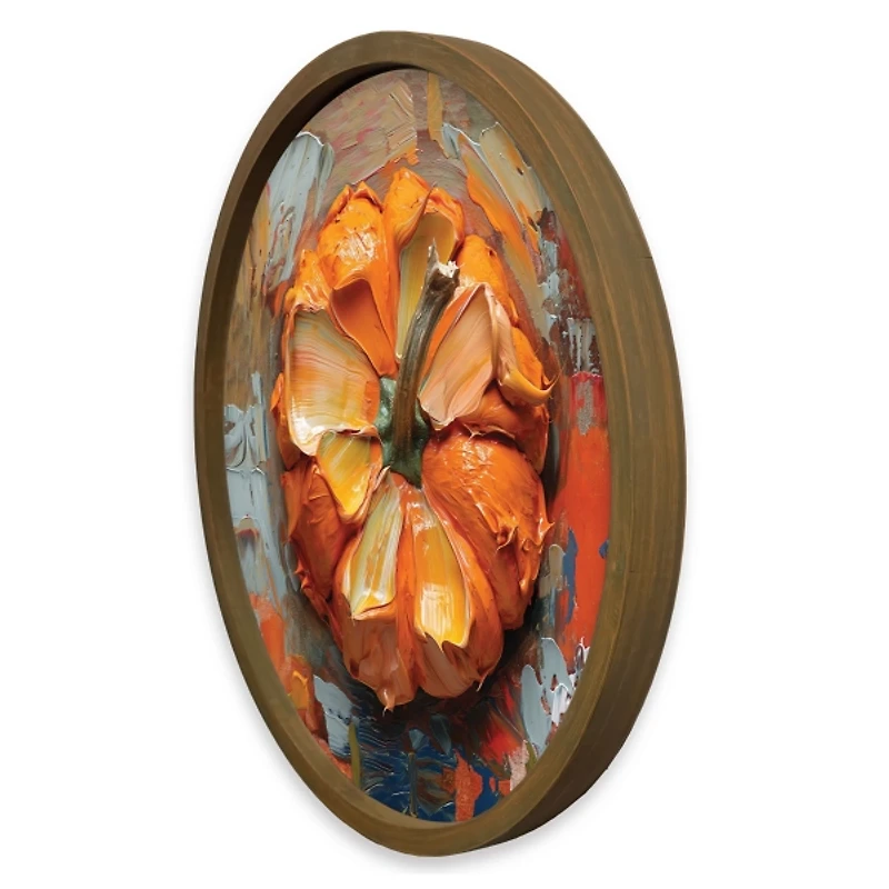 Pumpkin Top Round Framed Art Print