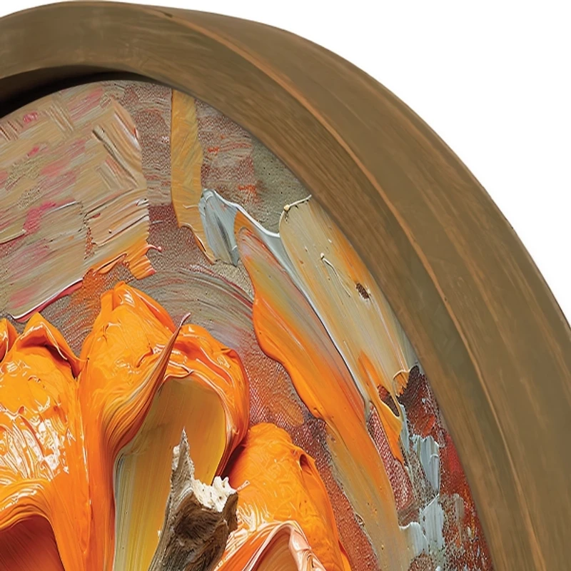 Pumpkin Top Round Framed Art Print