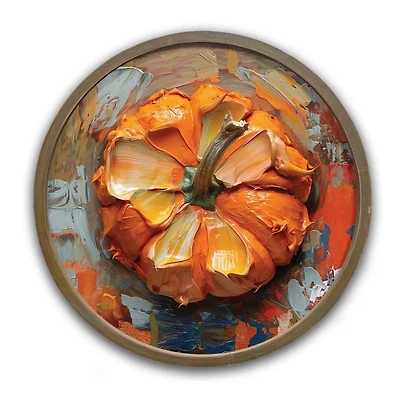 Pumpkin Top Round Framed Art Print