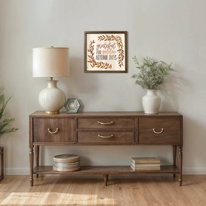 Grateful for Golden Autumn Days Framed Art Print