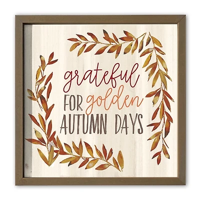Grateful for Golden Autumn Days Framed Art Print