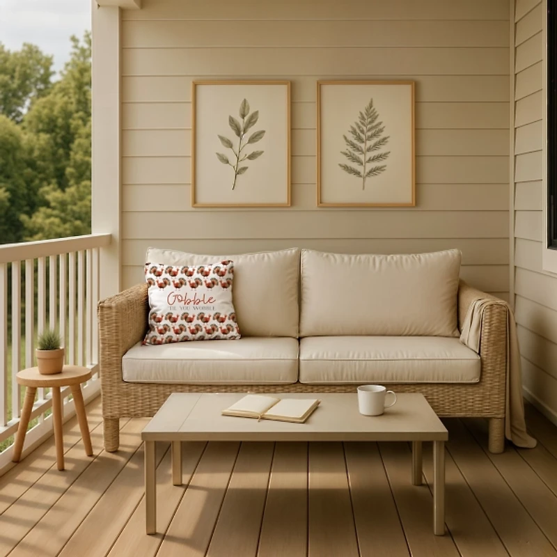 Gobble Til You Wobble Outdoor Pillow