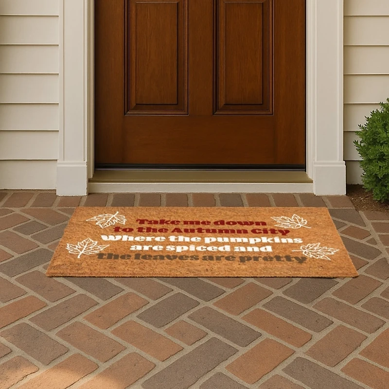 Autumn City Coir Doormat