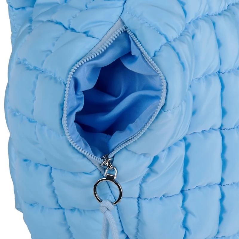 Solid Light Blue Puffy Tote
