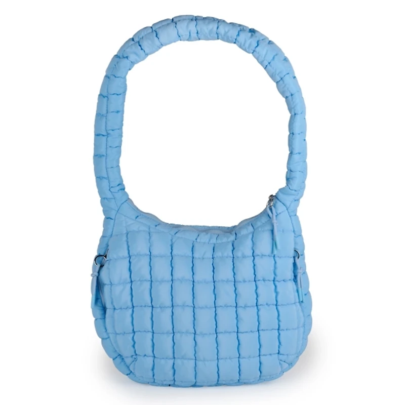 Solid Light Blue Puffy Tote