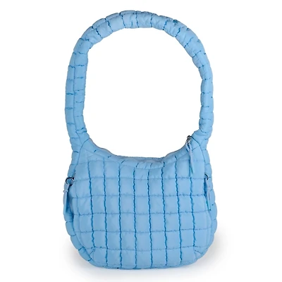 Solid Light Blue Puffy Tote