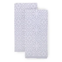 Gray Medallion Jacquard Kitchen Towels, Set of 2