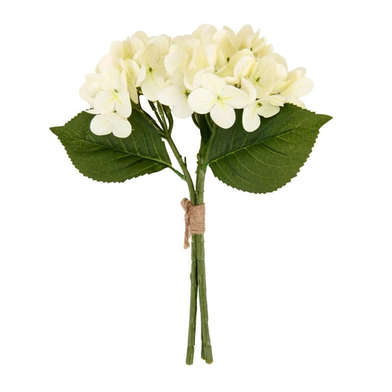 Realistic White Hydrangea Bundle, 14 in.