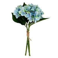Realistic Blue Green Hydrangea Bundle, 14 in.