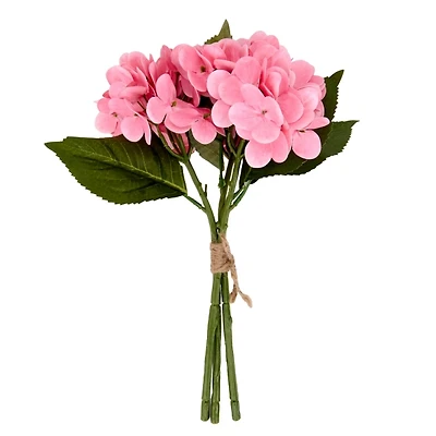 Realistic Pink Hydrangea Bundle, 14 in.