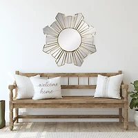 Gold Sunburst Wave Wall Mirror