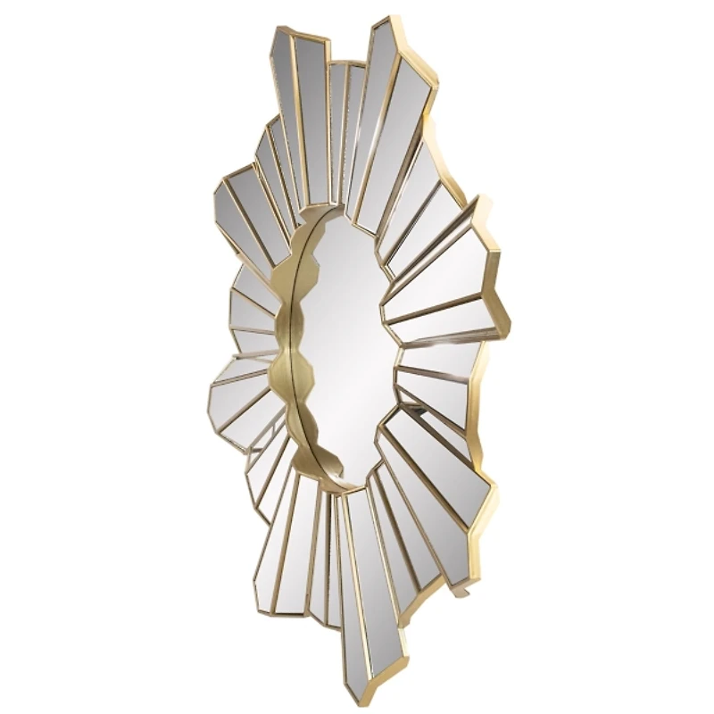 Gold Sunburst Wave Wall Mirror