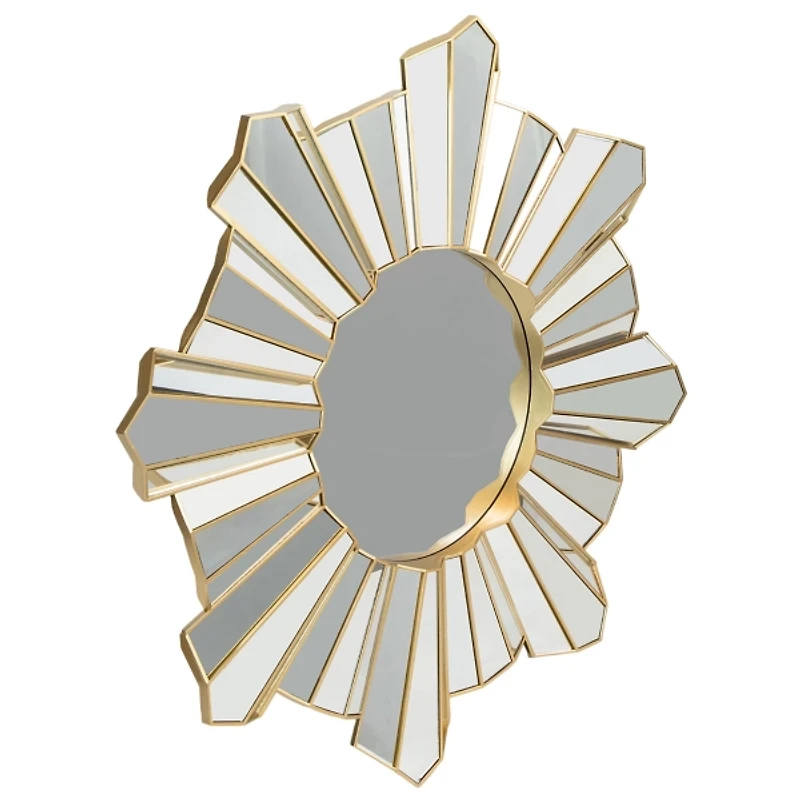 Gold Sunburst Wave Wall Mirror