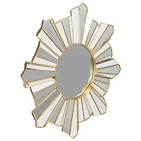 Gold Sunburst Wave Wall Mirror