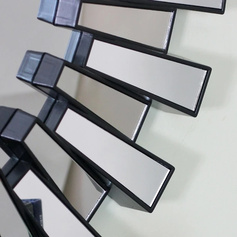 Black Sunburst Panels Wall Mirror