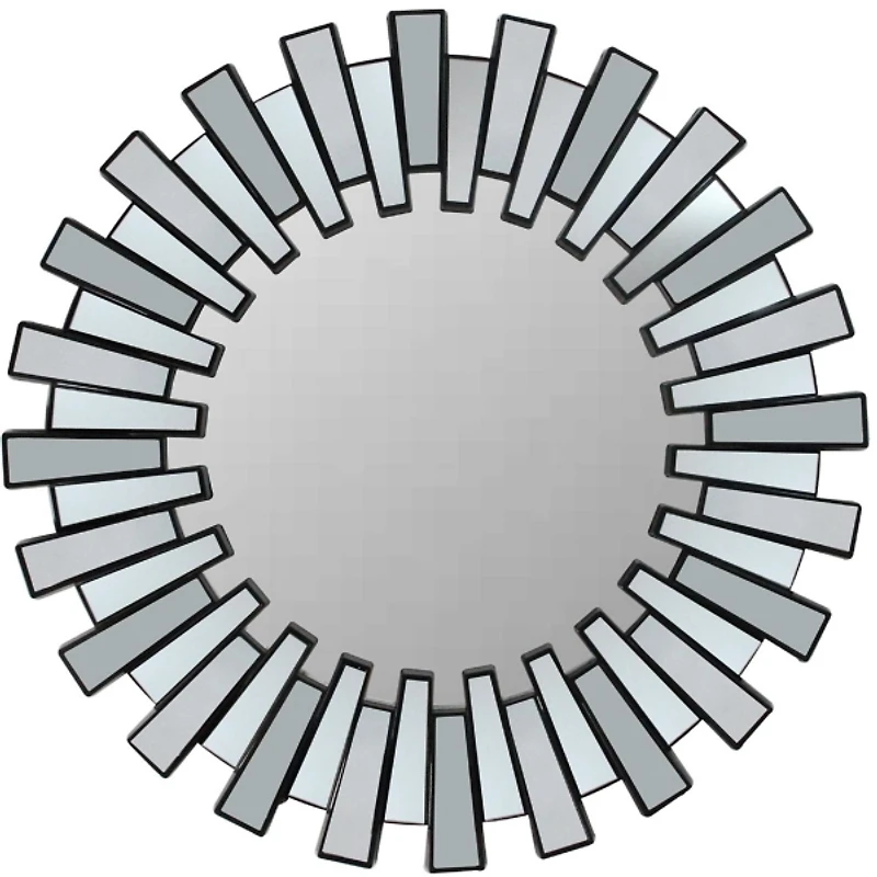 Black Sunburst Panels Wall Mirror