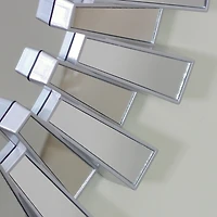 Silver Sunburst Panels Wall Mirror