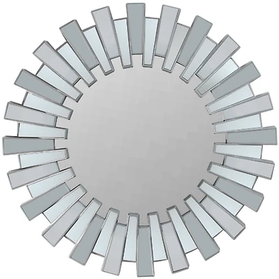 Silver Sunburst Panels Wall Mirror