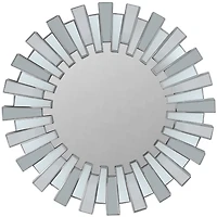 Silver Sunburst Panels Wall Mirror