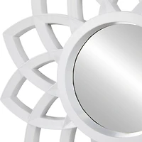 White Sunburst Flower Wall Mirrors, Set of 3