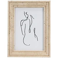 Natural Ribbed Picture Frames, Set of 4