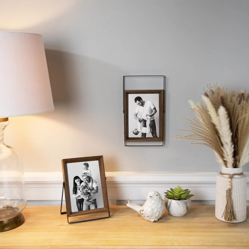 Brown Wood Modern Picture Frames, Set of 2