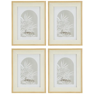 Cream Geometric Picture Frames, Set of 4