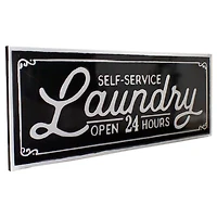 Self Service Laundry Metal Wall Plaque