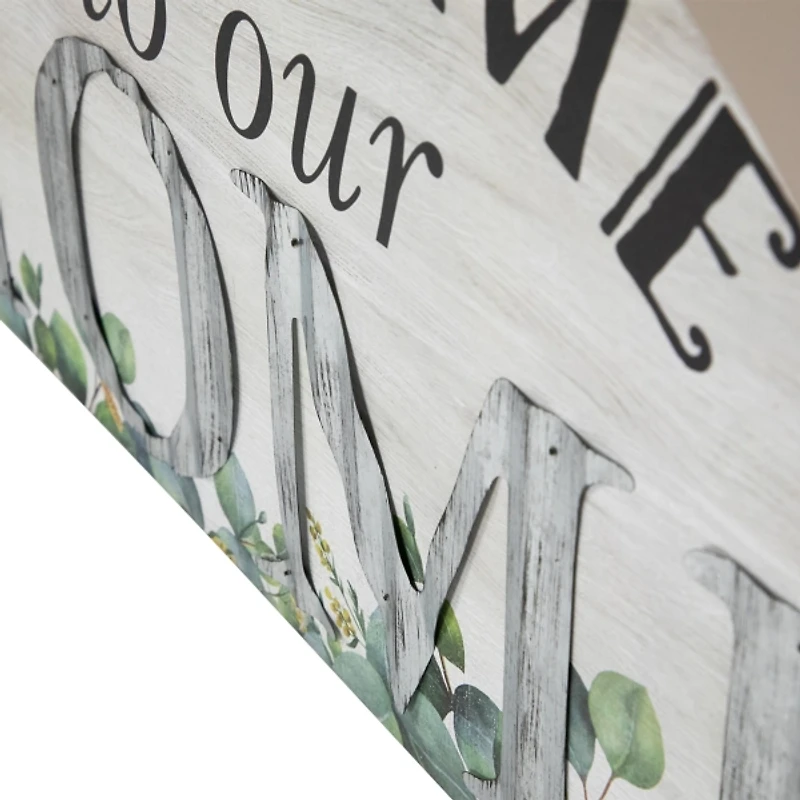 Welcome to Our Home Botanical Wall Plaque