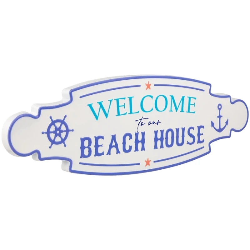 Welcome to Our Beach House Metal Wall Plaque