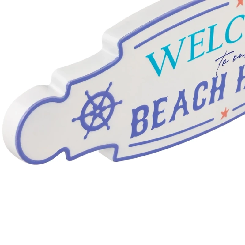 Welcome to Our Beach House Metal Wall Plaque
