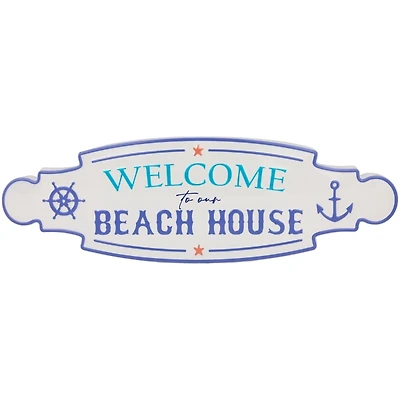 Welcome to Our Beach House Metal Wall Plaque