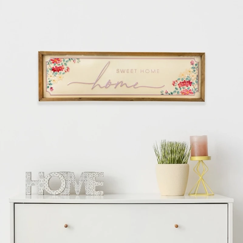 Home Sweet Home Floral Wall Plaque