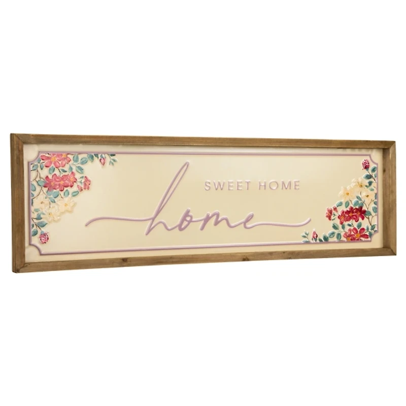 Home Sweet Home Floral Wall Plaque