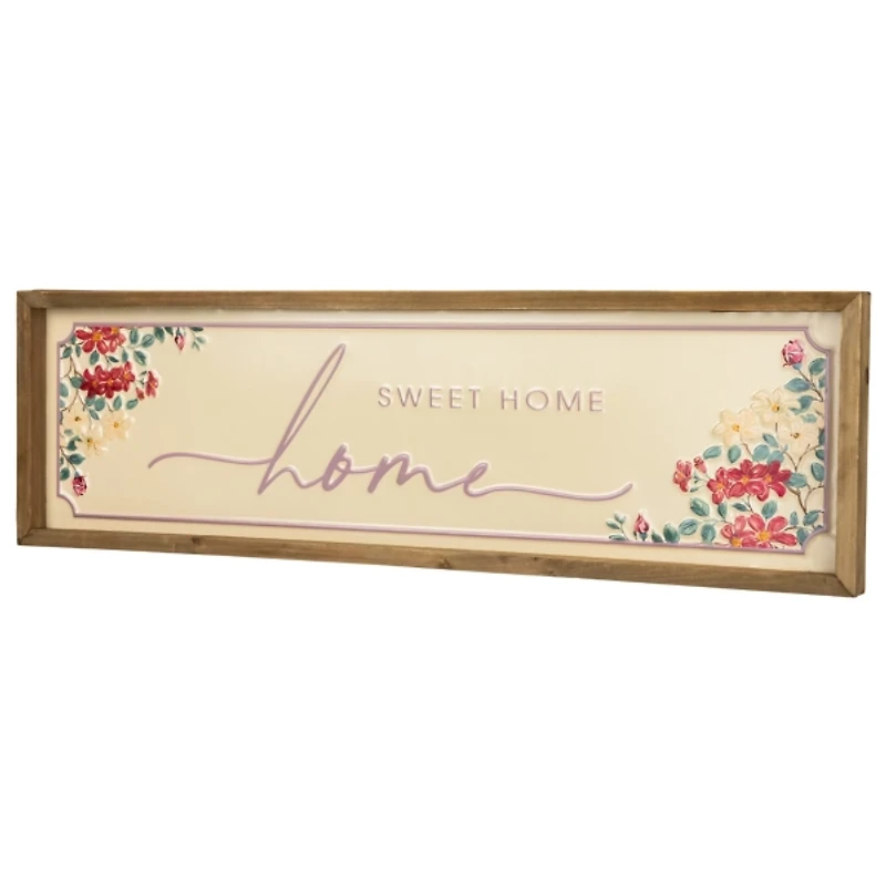 Home Sweet Home Floral Wall Plaque