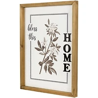 Bless This Home Floral Wall Plaque