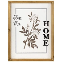 Bless This Home Floral Wall Plaque