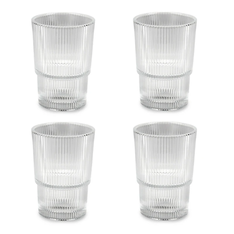 Capri Ribbed Tall Tumblers, Set of 4