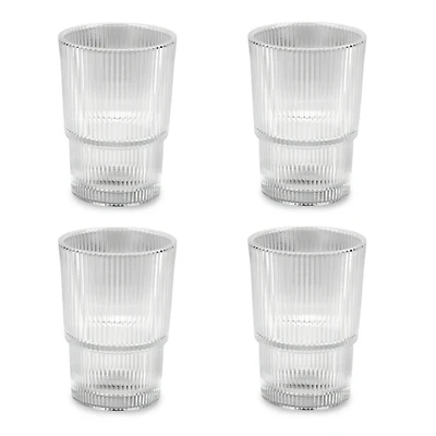 Capri Ribbed Tall Tumblers, Set of 4