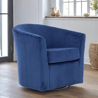 Chloe Royal Blue Upholstered Swivel Chair