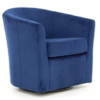 Chloe Royal Blue Upholstered Swivel Chair