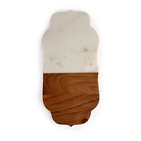 Wood and Marble Scalloped Serving Board
